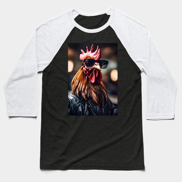 funny rooster Baseball T-Shirt by helintonandruw